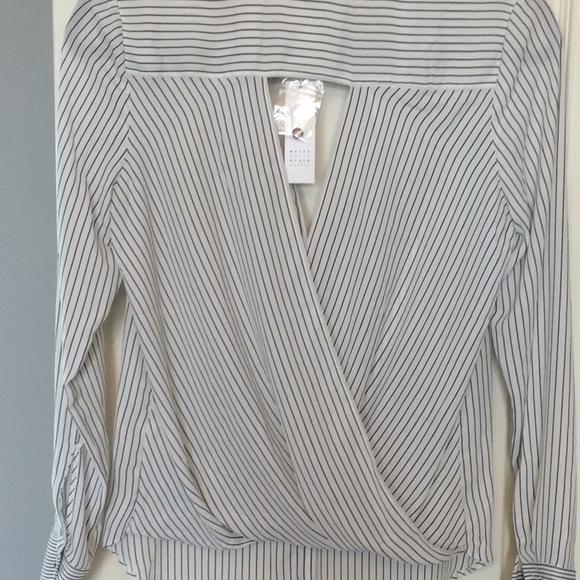 White button-up with black stripes from WHBM - Picture 2 of 3